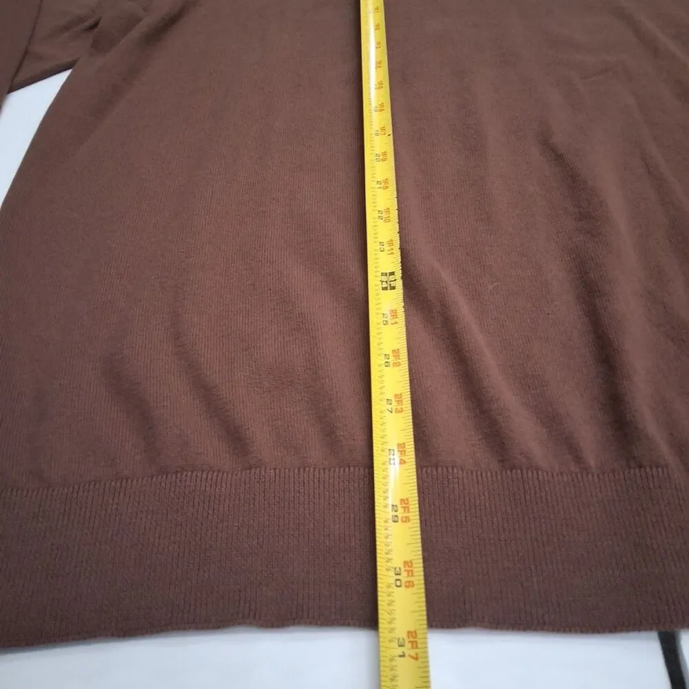 Express Brown Cotton Blend Business Casual Crewneck Sweater Lightweight Size 2XL